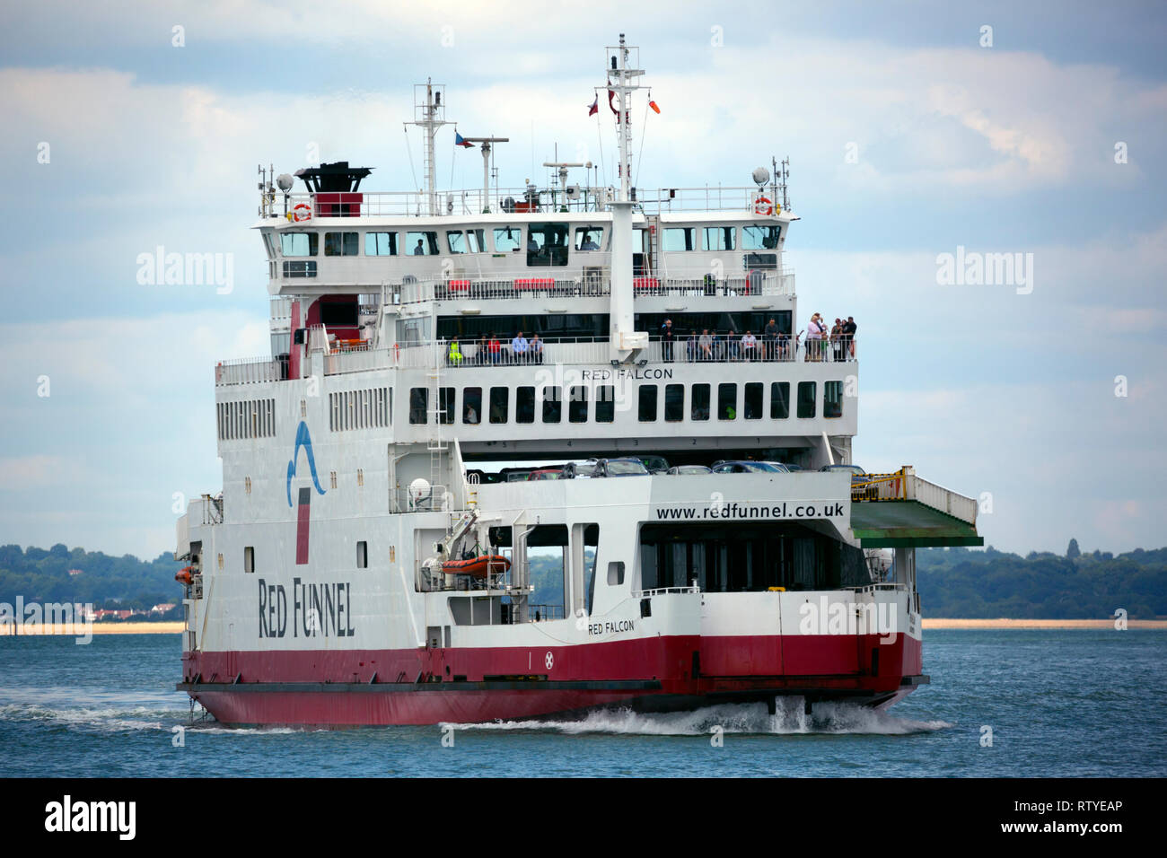 Red,Funnel,Car,Ferry,Southampton,Cowes, Isle of Wight, England, UK Stock Photo Alamy