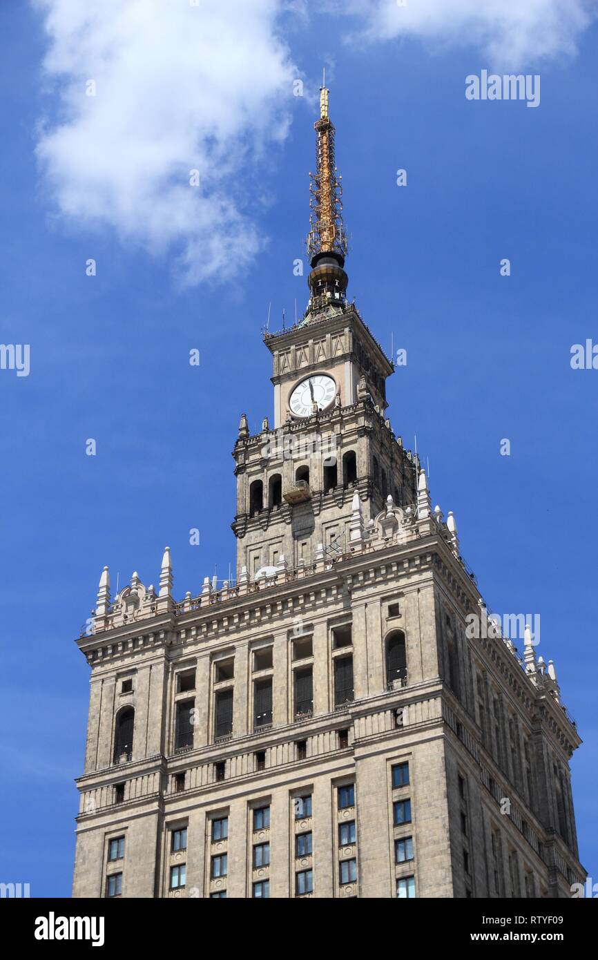 Warsaw, Poland landmark architecture. Palace of Culture and Science