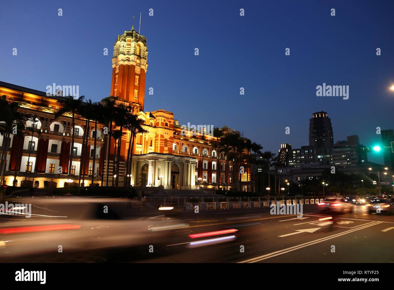 Taiwan Landmark Presidential Office Building In Taipei Night View