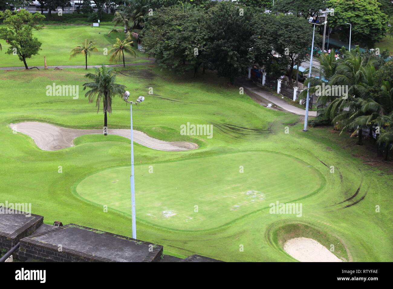 Manila city, Philippines. Golf course inside Intramuros old district