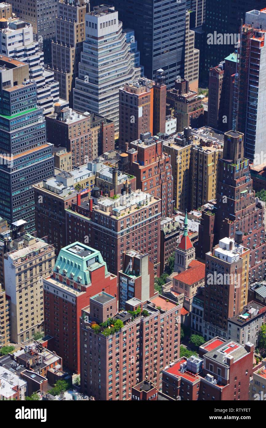 New York City, United States - Midtown Manhattan aerial view Stock ...