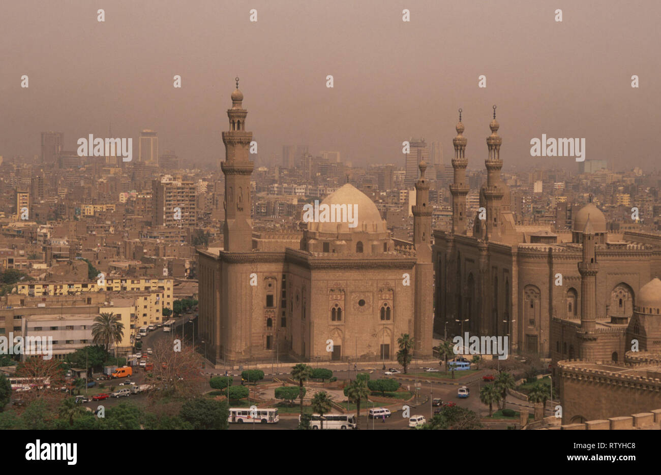 MosqueMadrassa Sultan Hassan and ArRaifai Mosque clouded by air
