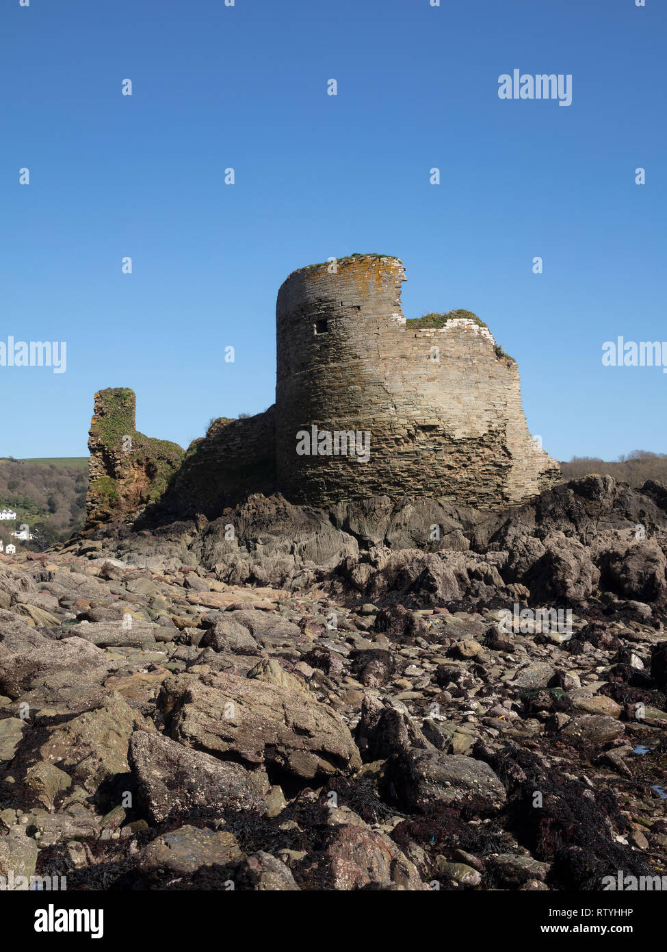 A postcard shot of Fort Charles in Salcombe estuary during the summer. Stock Photo