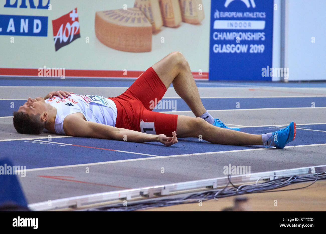 Glasgow, UK: 3rd March 2019: Polish relay men team in 4x400m fails to deliver missing out on a medal on European Athletics Indoor Championships 2019.Credit: Pawel Pietraszewski/ Alamy News Stock Photo
