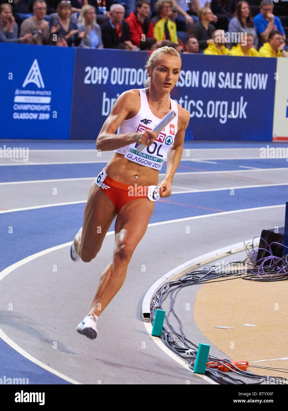 Glasgow, UK 3rd March 2019 Polish relay women team wins gold in