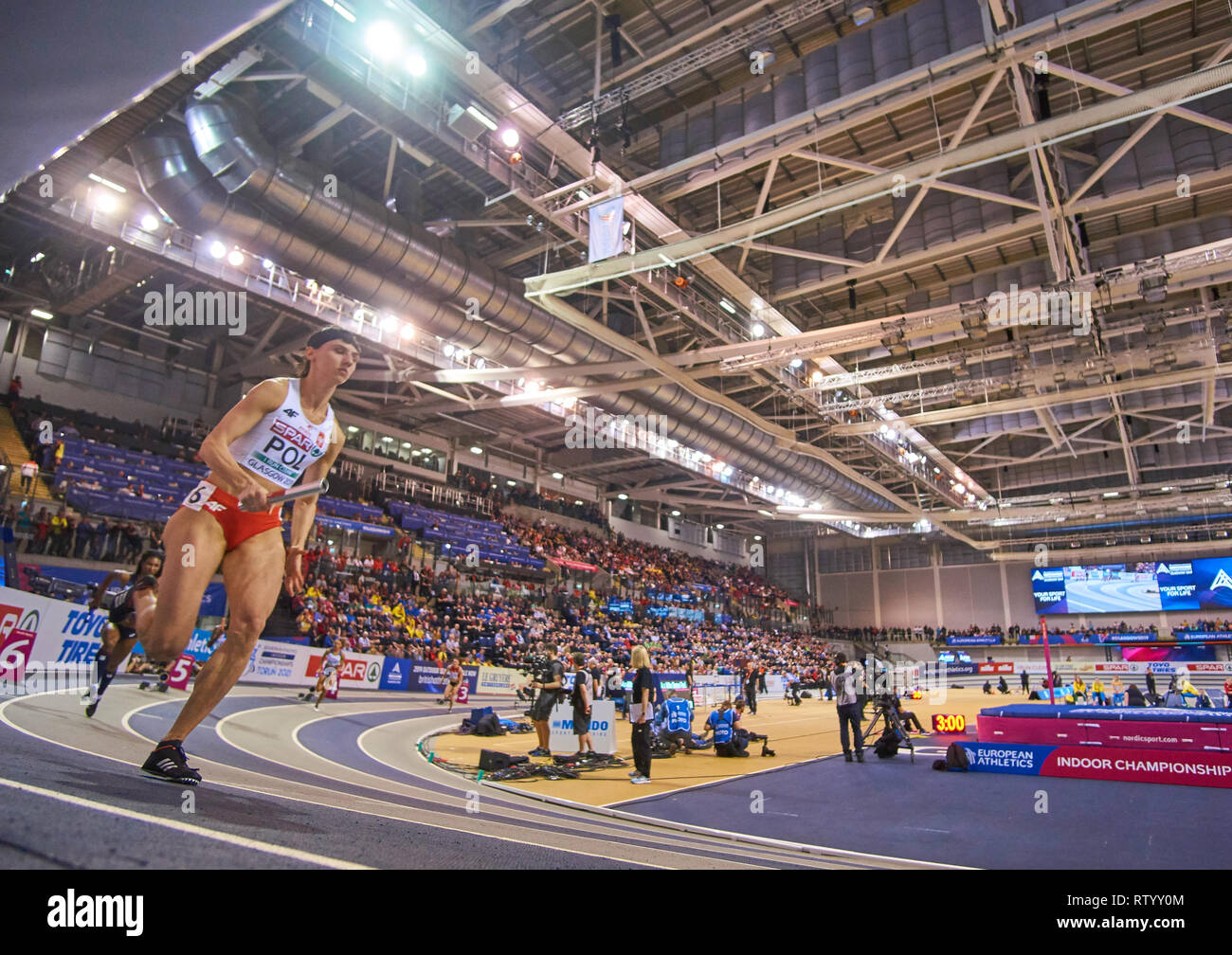 Glasgow, UK: 3rd March 2019: Polish relay women team wins gold in 4x400m on European Athletics Indoor Championships 2019.Credit: Pawel Pietraszewski/ Alamy News Stock Photo