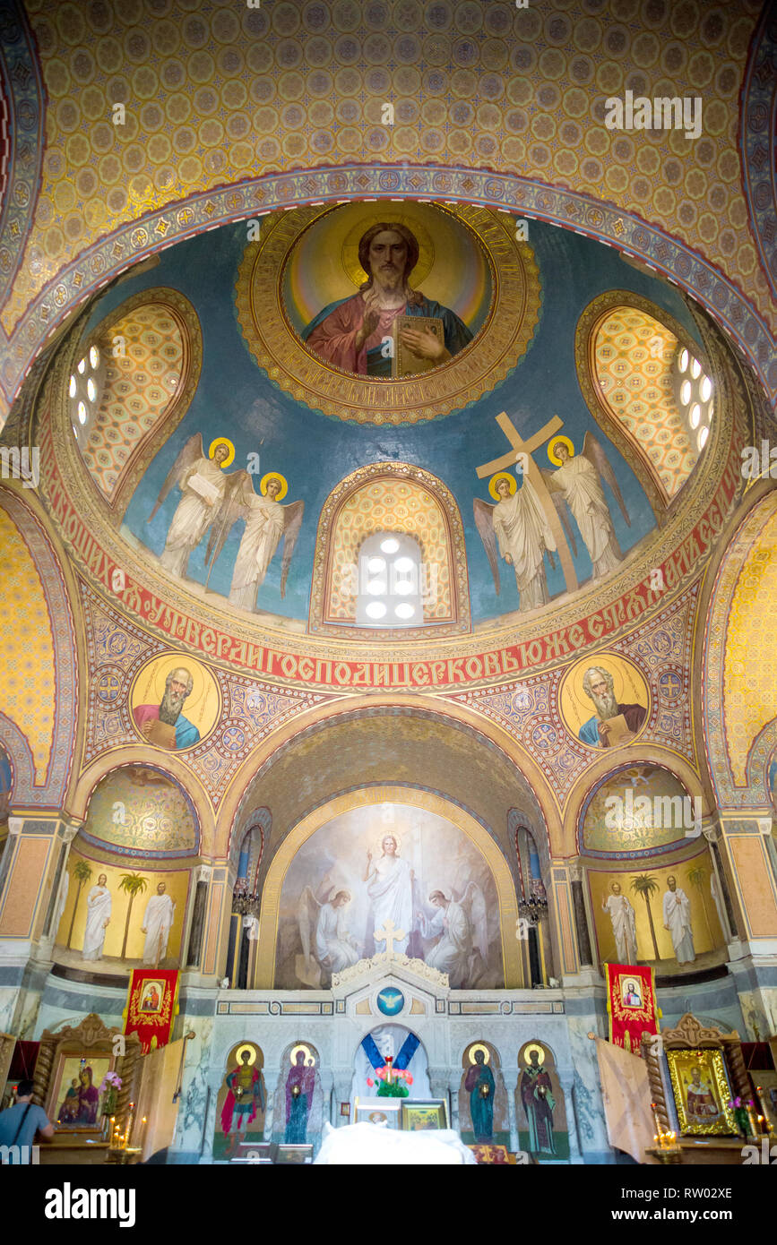 Interior of Russian orthodox church Stock Photo - Alamy