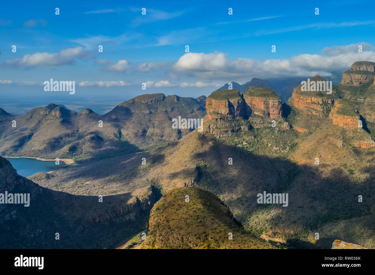 Panoramic Blyde river canyon and Three Rondawels in Panorama route in ...
