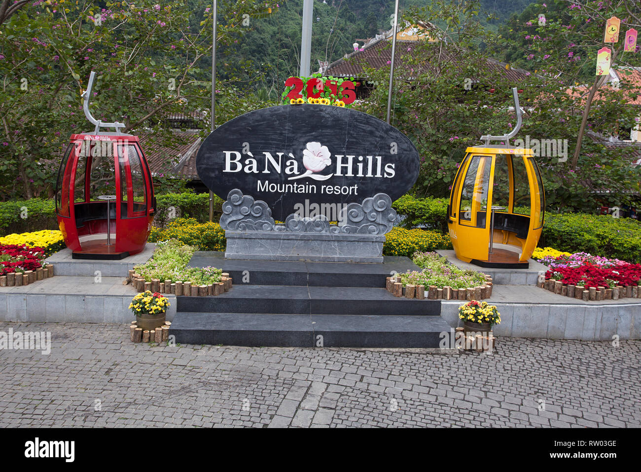 Entrance to the amusement and theme park Bana hill, Danang, Vietnam, Asia Stock Photo