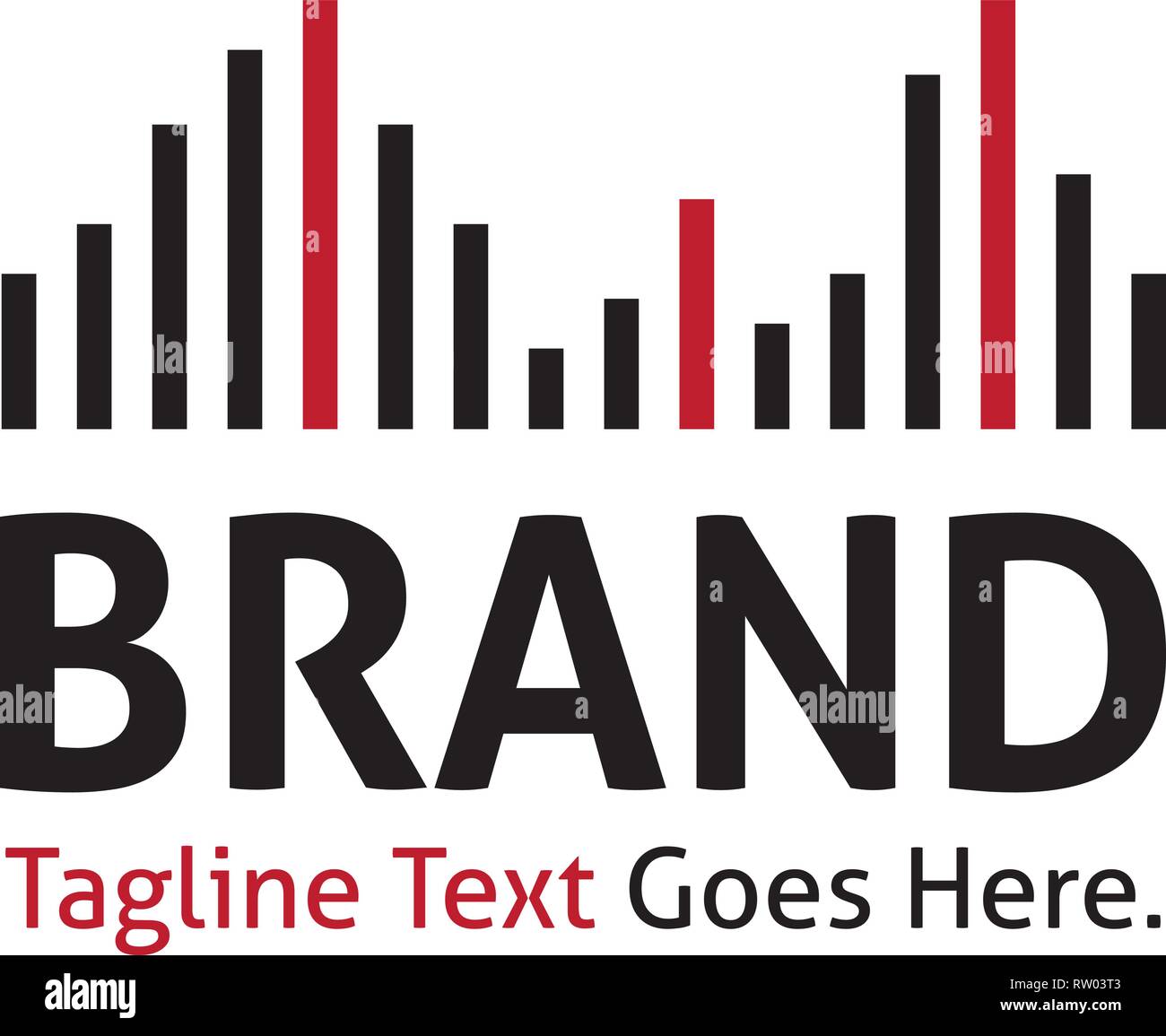 Sound music equalizer 13 black red vector logo design Stock Vector