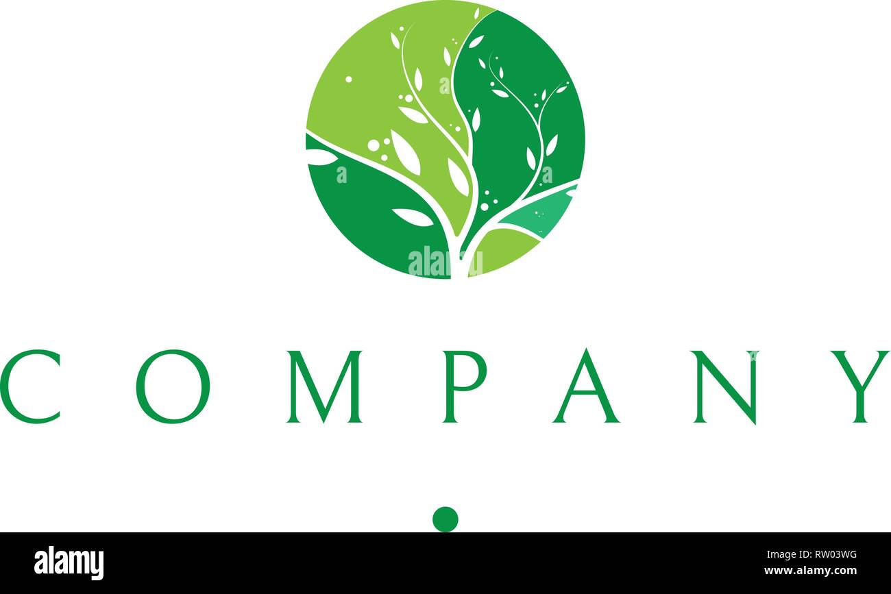 Tree Nature branch Green vector logo design Stock Vector Image & Art ...