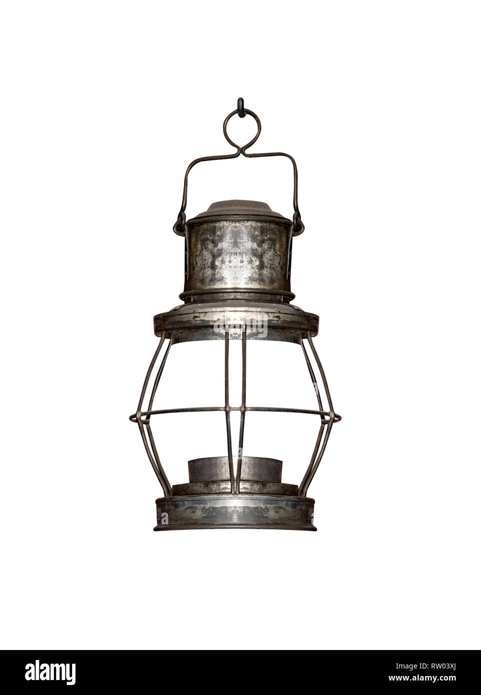 Old kerosene lamp isolated on white background Stock Photo Alamy