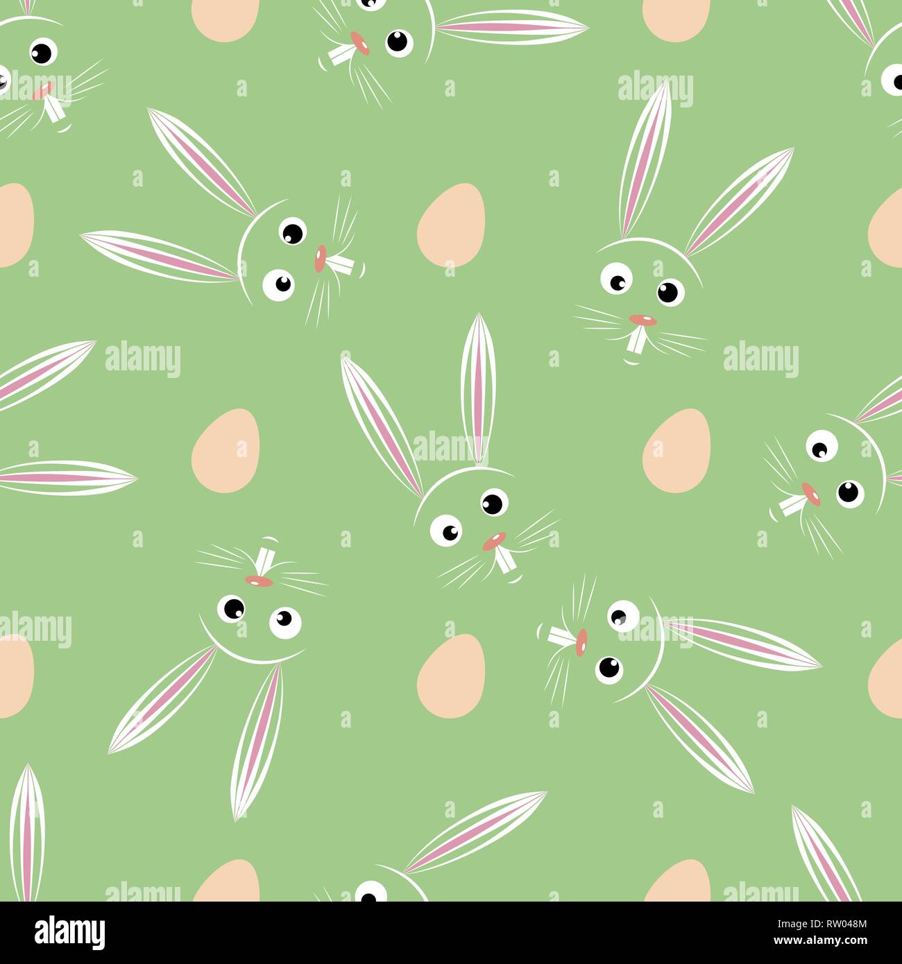 Happy Easter. Seamless Vector Easter Bunny And Eggs Pattern 10 eps ...