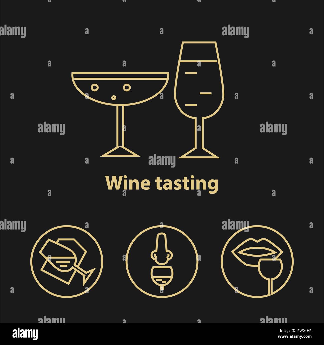 Wine icons collection Stock Vector
