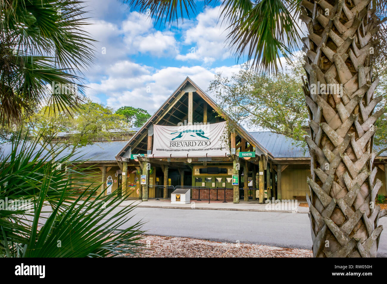 MELBOURNE FLORIDA, FEB 23 2019: Brevard Zoo is a 75 acre facility located in Melbourne, Florida. The zoo is home to more than 900 animals. Stock Photo
