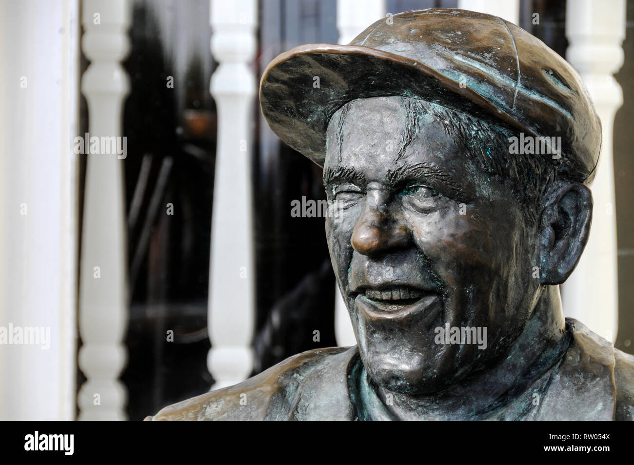 Lifelike statue sitting at the hotelÕs entrance is one of the Isle of