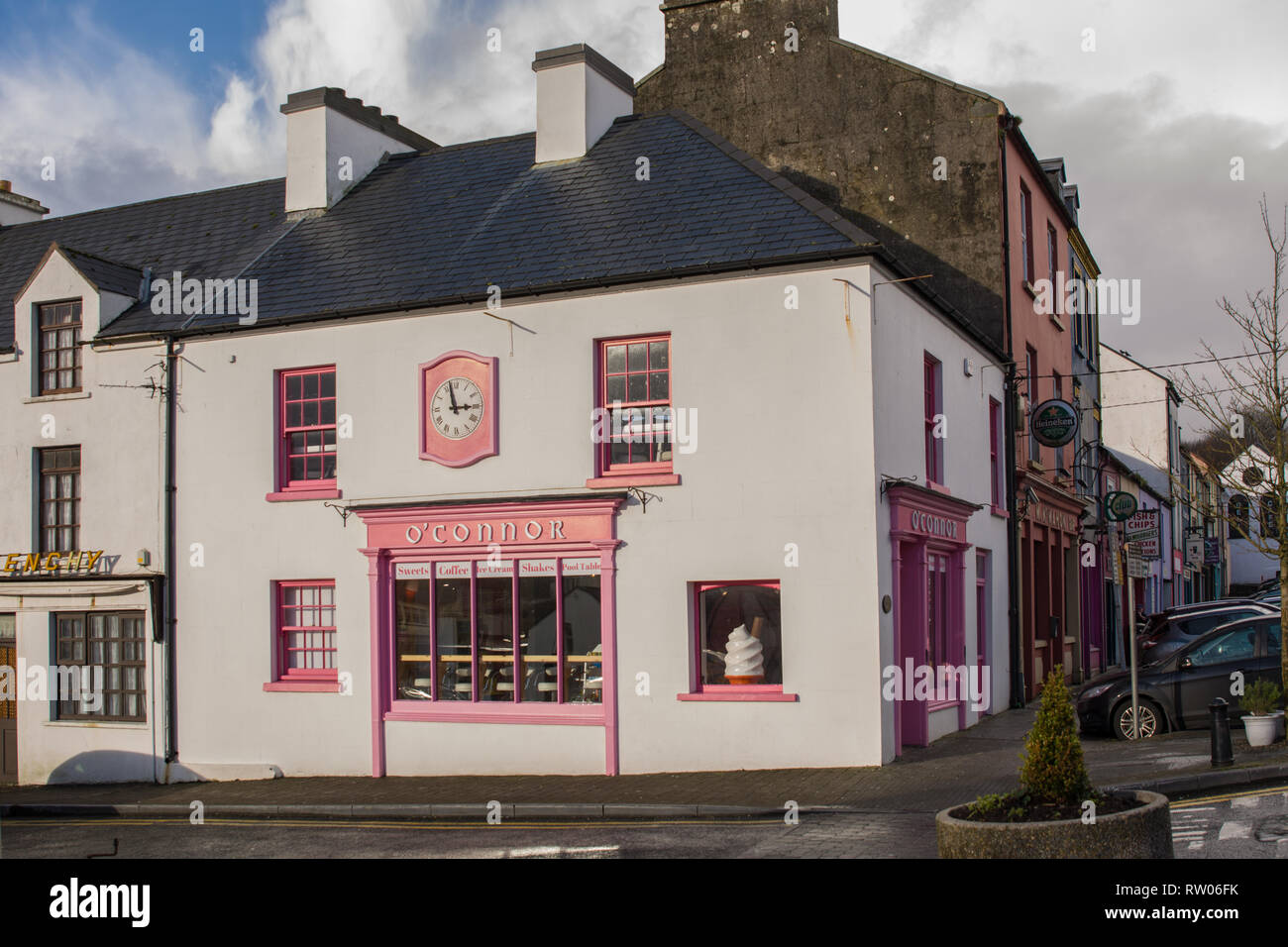 O'Connor's Ice Cream Shop and Cafe in Ennistymon in County Clare in Ireland Stock Photo