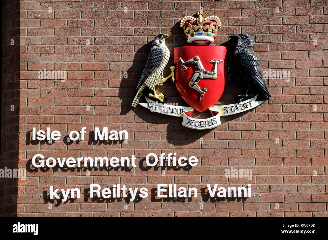 The Royal Coat of Arms of the Isle of Man Government on the main