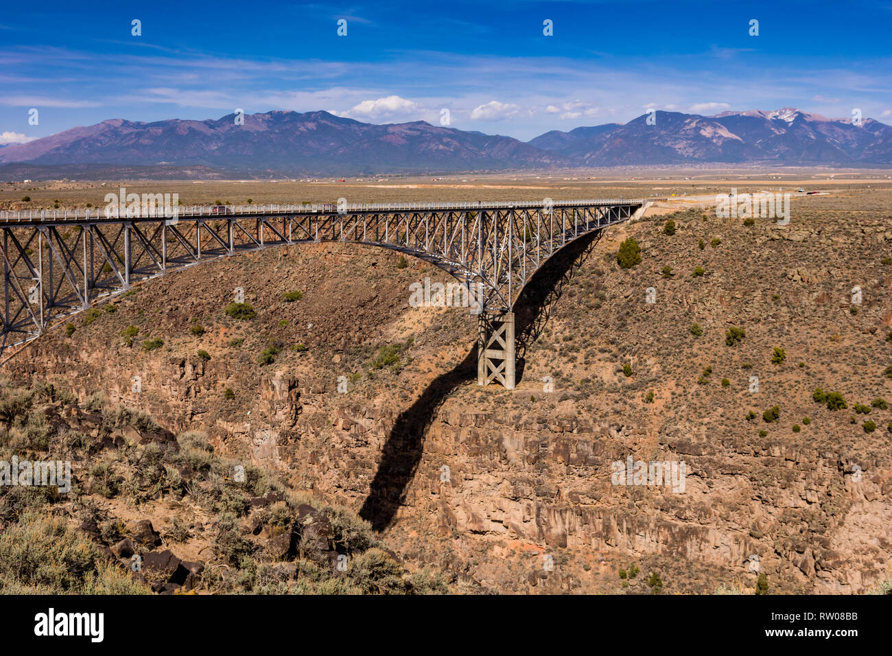 Rio Grande Gorge Bridge, Taos, New Mexico, USA Stock Photo