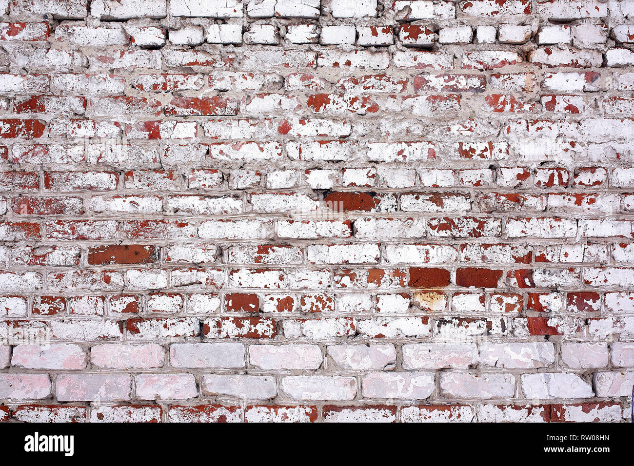 Background of old vintage dirty brick wall with peeling plaster ...