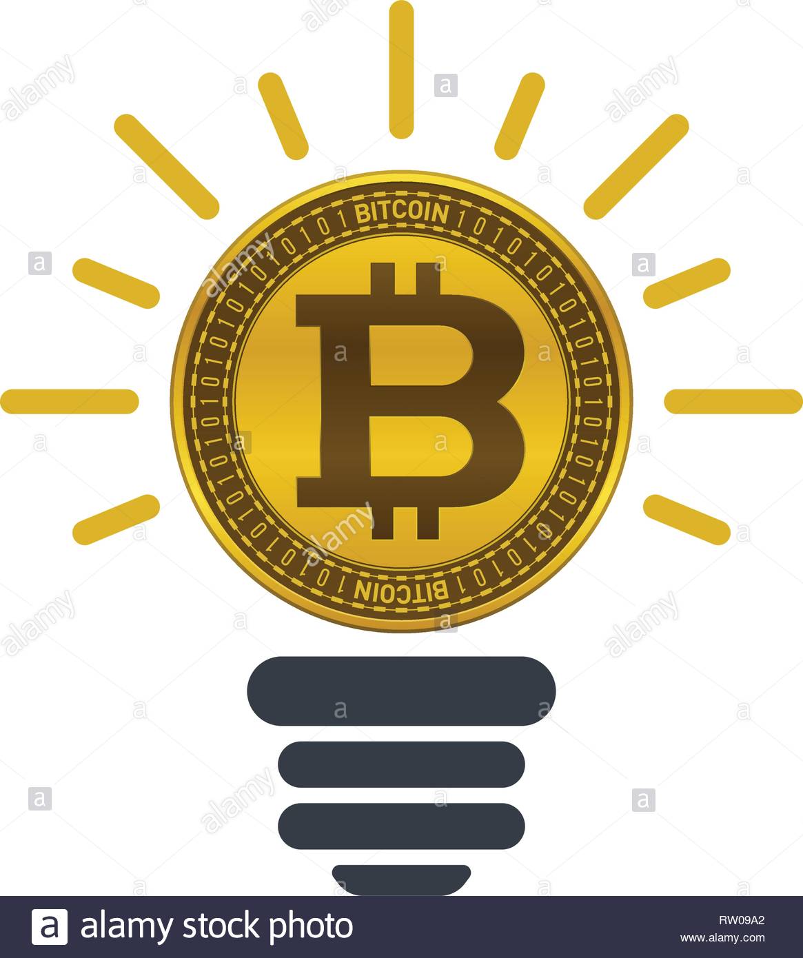 Lamp With Bitcoin On!    White Background Ideas Of Making Money - 