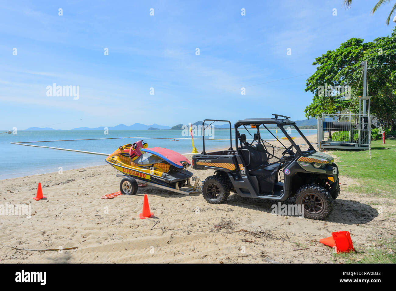 Lifeguard beach rescue equipment hires stock photography and images