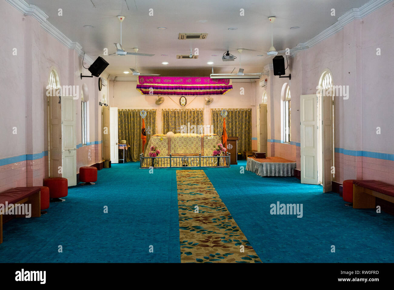 Gurdwara Sahib Police, a Sikh Temple, Kuala Lumpur, Malaysia. Stock Photo