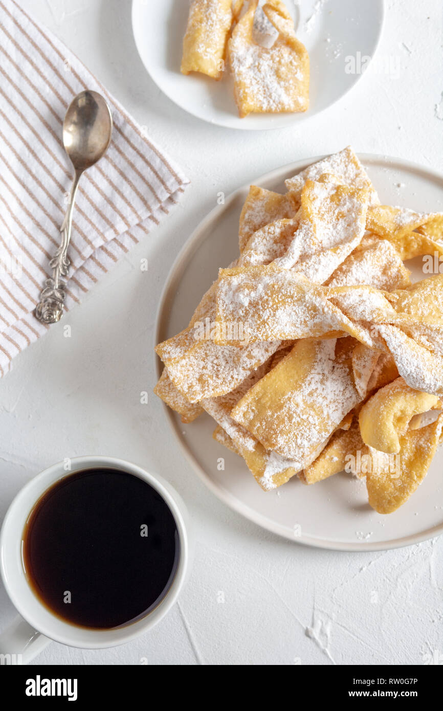 Faworki, Chrusty, Angel Wings traditional Polish pastries served