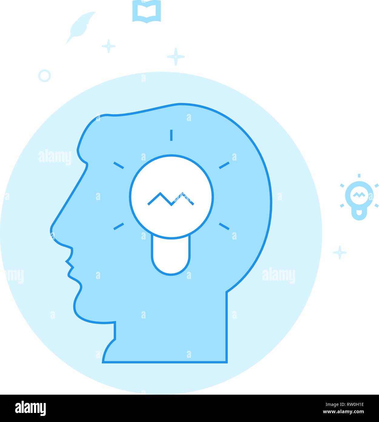 Creative Idea, Human Head Flat Vector Icon. Education Related ...