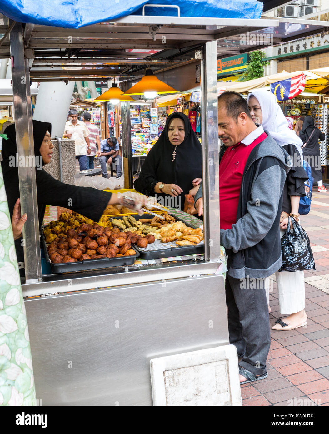 Street Food Vendor near Central Market, Kuala Lumpur, Malaysia. Stock Photo