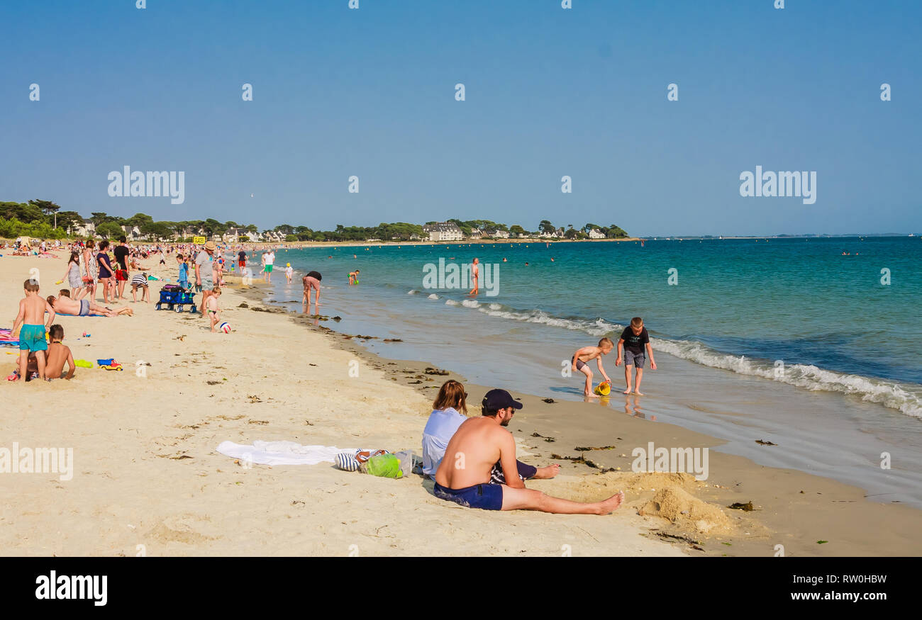 View of the beach near Carnac, France Stock Photo