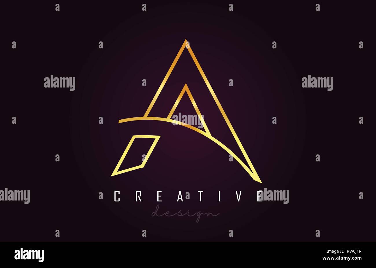 A Golden Letter Logo Monogram Vector Design. Creative A Gold Metal ...
