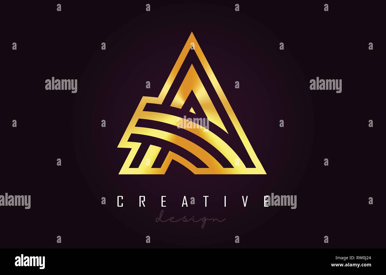 A Golden Letter Logo Monogram Vector Design. Creative A Gold Metal ...