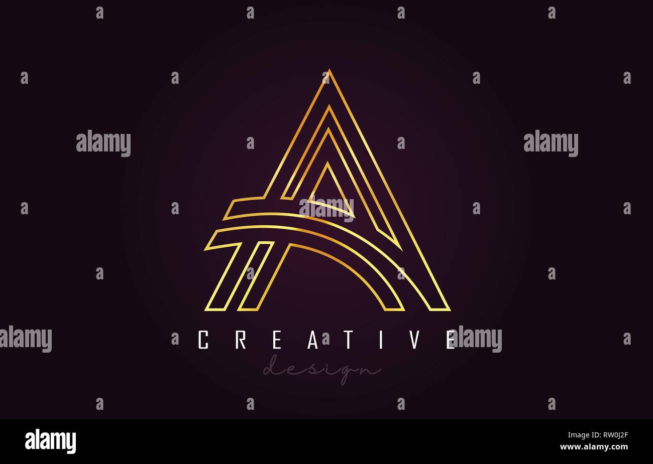 A Golden Letter Logo Monogram Vector Design. Creative A Gold Metal ...
