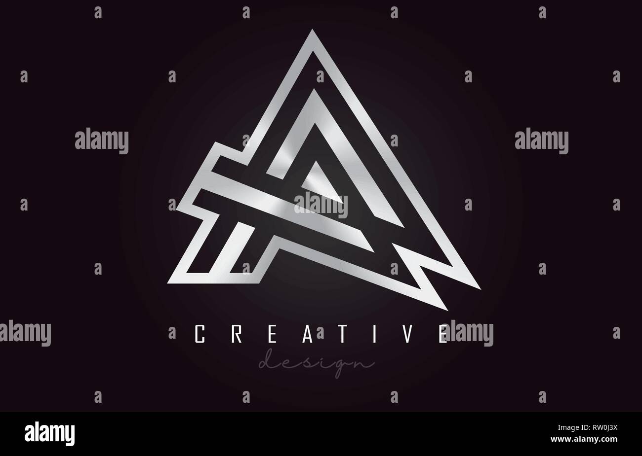 A Silver Letter Logo Monogram Vector Design. Creative A Silver Metal ...