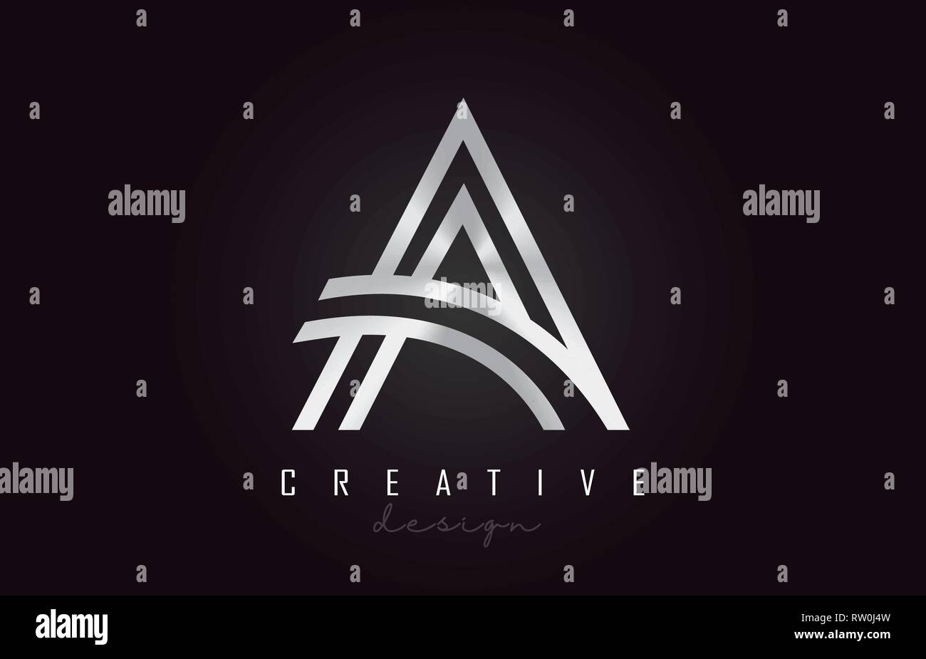 A Silver Letter Logo Monogram Vector Design. Creative A Silver Metal ...