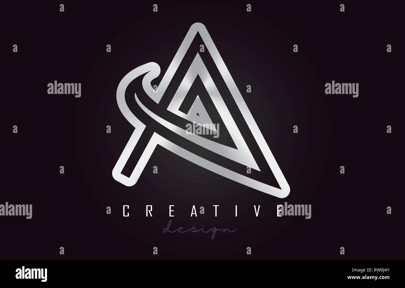 A Silver Letter Logo Monogram Vector Design. Creative A Silver Metal