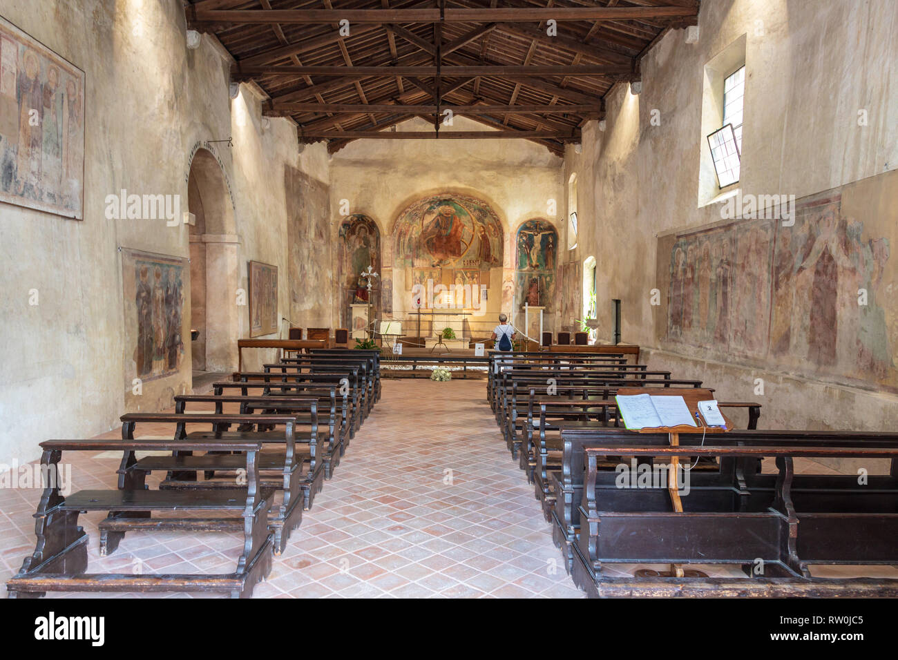 The Chiesa di San Pietro church in Sirmione on Lake Garda Stock Photo