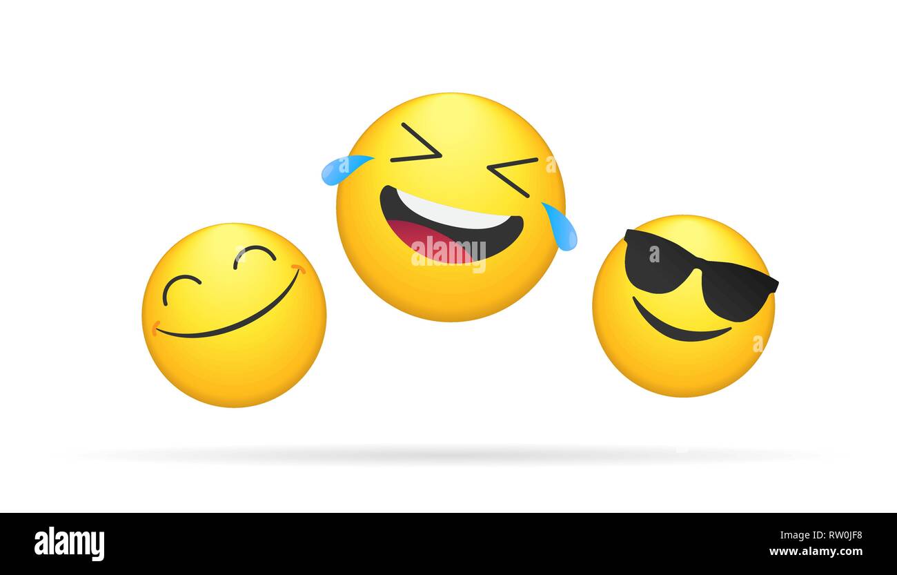 Three Laughing Emoticons Bright Vector Concept Illustration Of Smiling Emoji Icons For Chat Messengers And Networks Flat Positive Heads Emotions Sym Stock Vector Image Art Alamy Three Laughing Emoticons Bright Vector Concept Illustration Of Smiling Emoji Icons For Chat Messengers And Networks Flat Positive Heads Emotions Sym Stock Vector Image Art Alamy