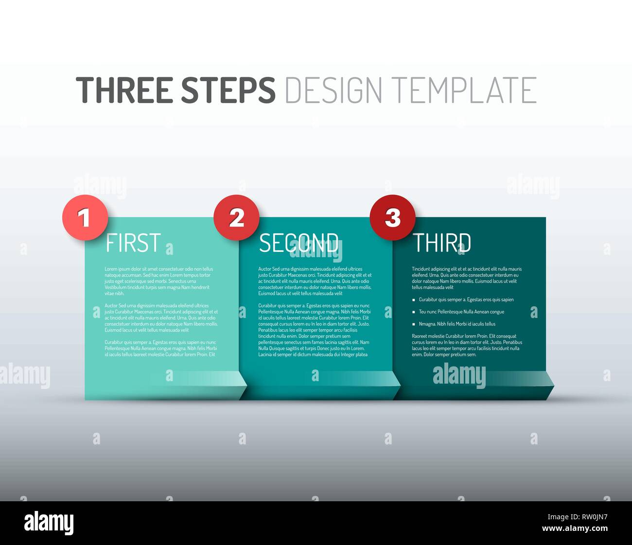 One two three - vector paper progress steps for your tutorial or three ...