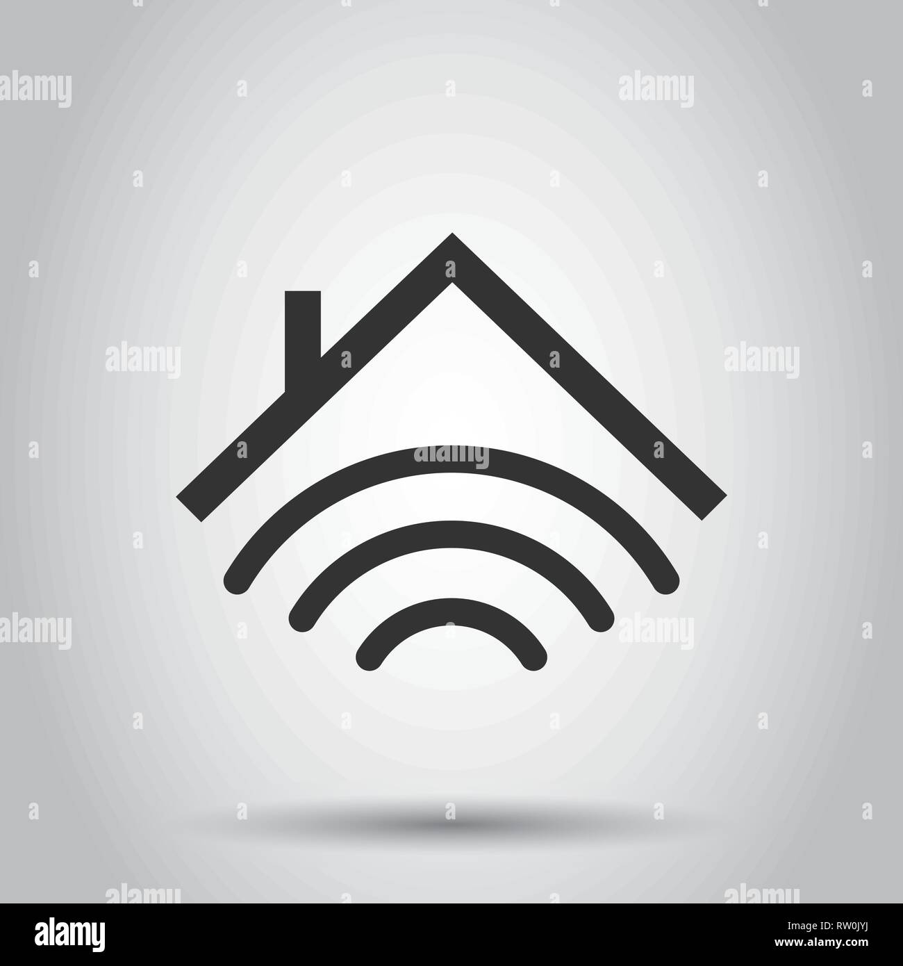 Smart home icon in flat style. House control vector illustration on ...