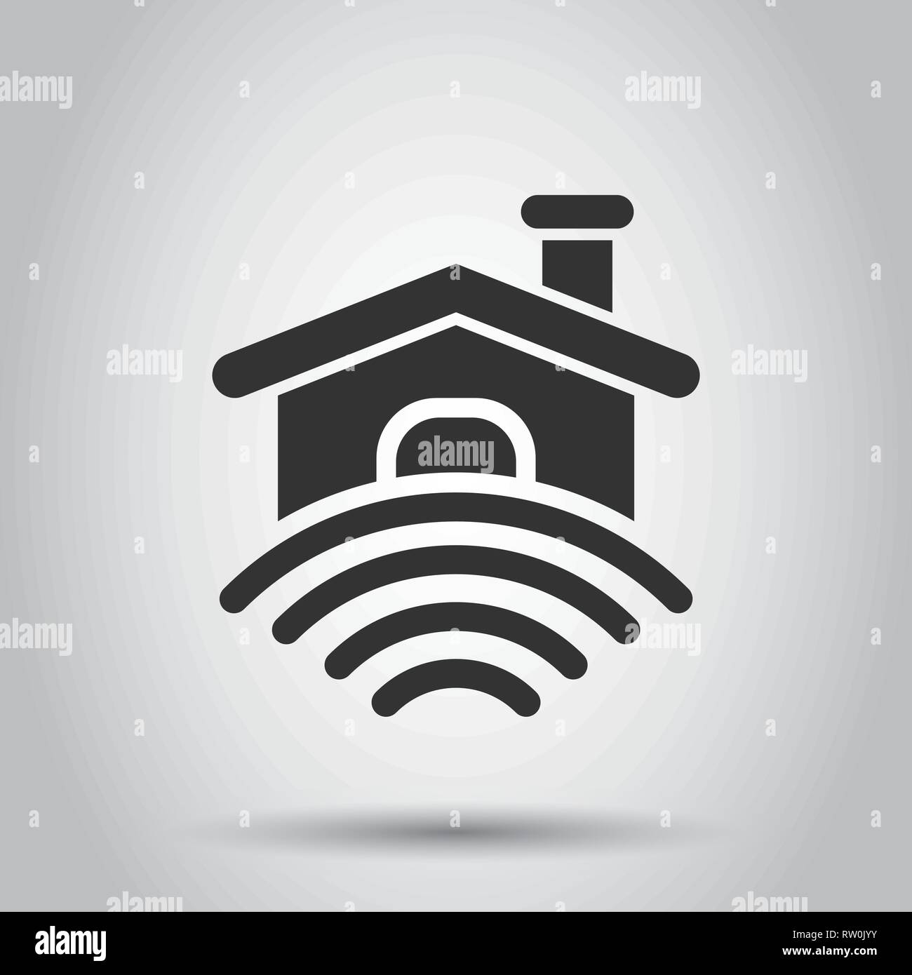 Smart home icon in flat style. House control vector illustration on ...