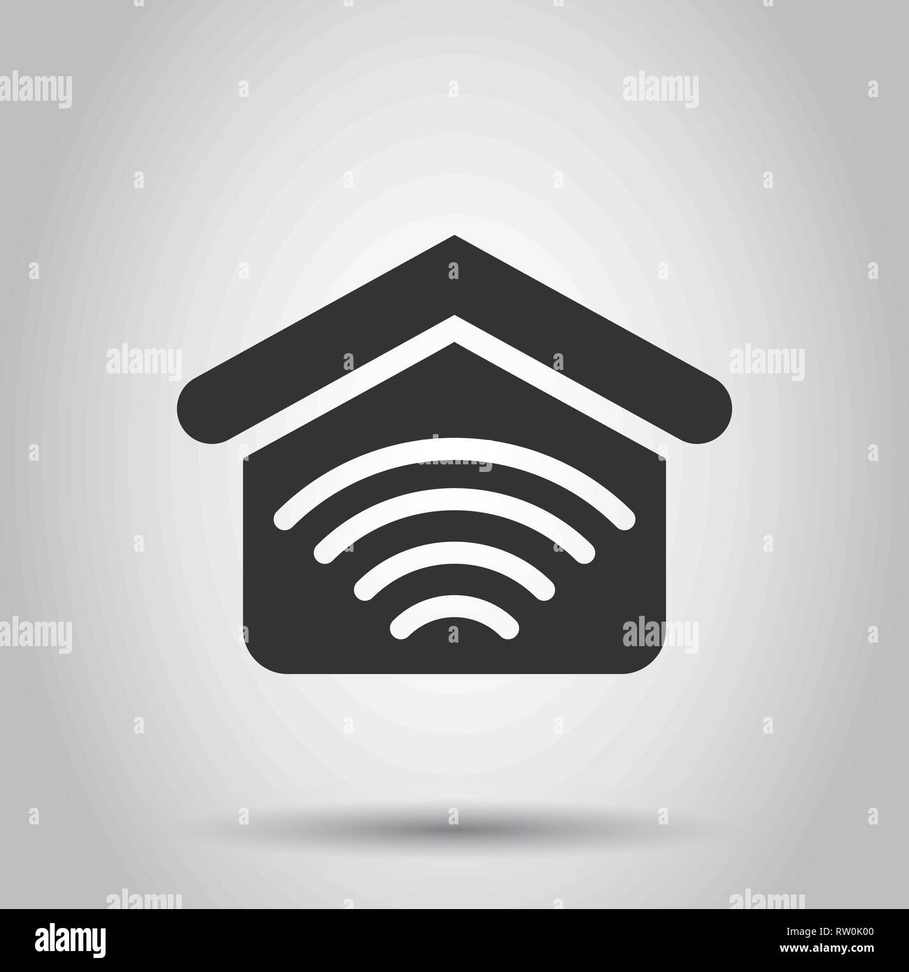 Smart home icon in flat style. House control vector illustration on ...