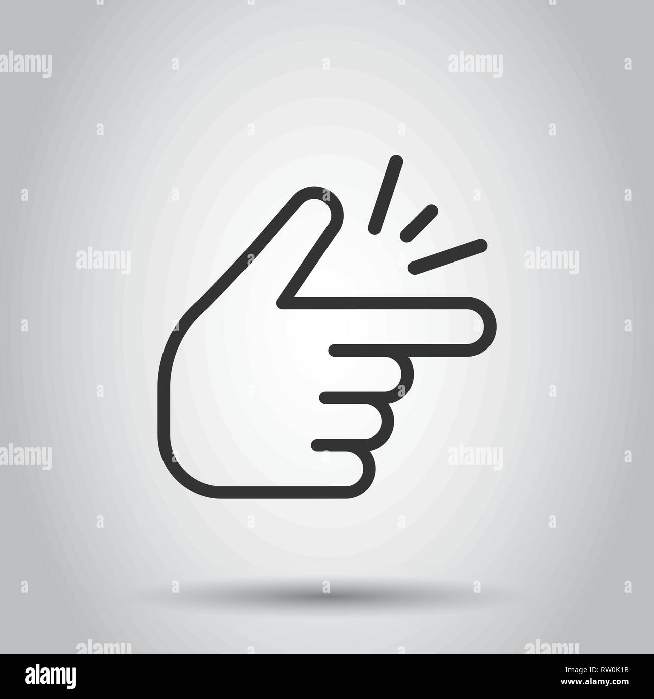 It's simple - finger snap icon in flat style. Easy icon. Finger snapping  click flick hand gesture - for stock