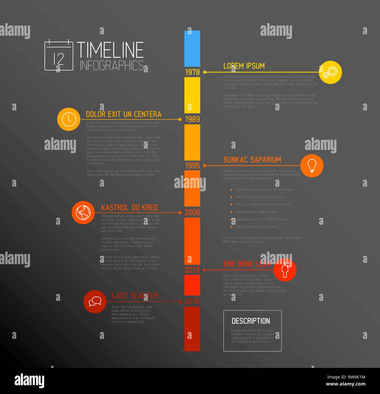 Vector Infographic timeline report template with the biggest milestones ...