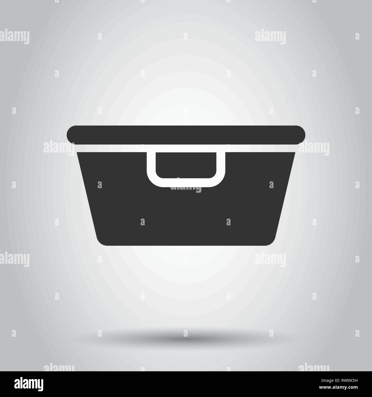 Food container icon in flat style. Kitchen bowl vector illustration on ...