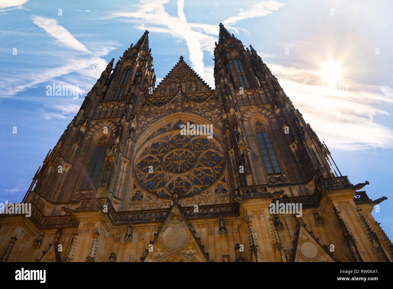 Famous St. Vitus Cathedral in Prague, Czech Republic. Stock Photo