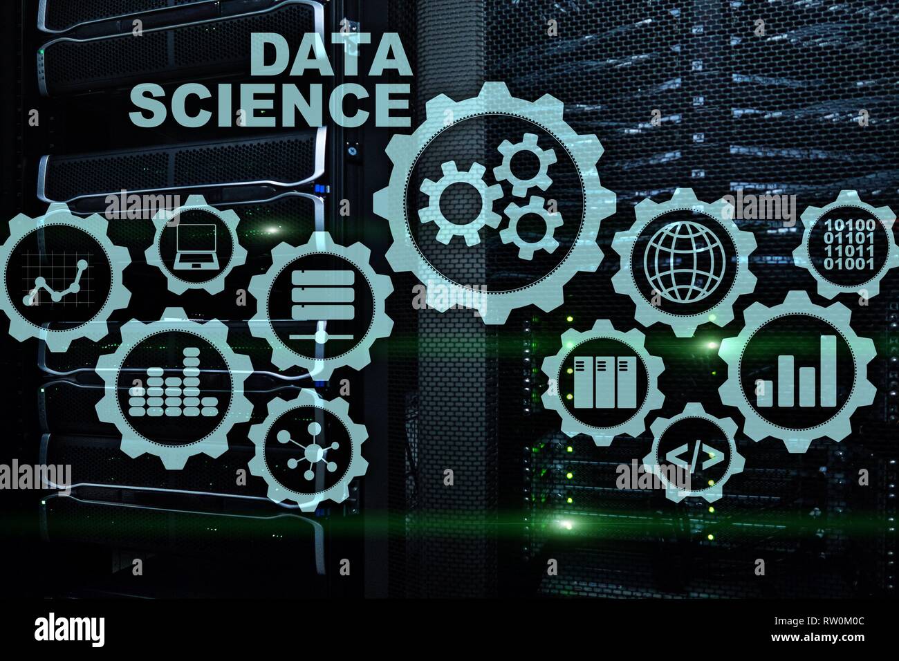 Data Science Artificial Intelligence Concept. Futuristic Supercomputer  background Stock Photo - Alamy