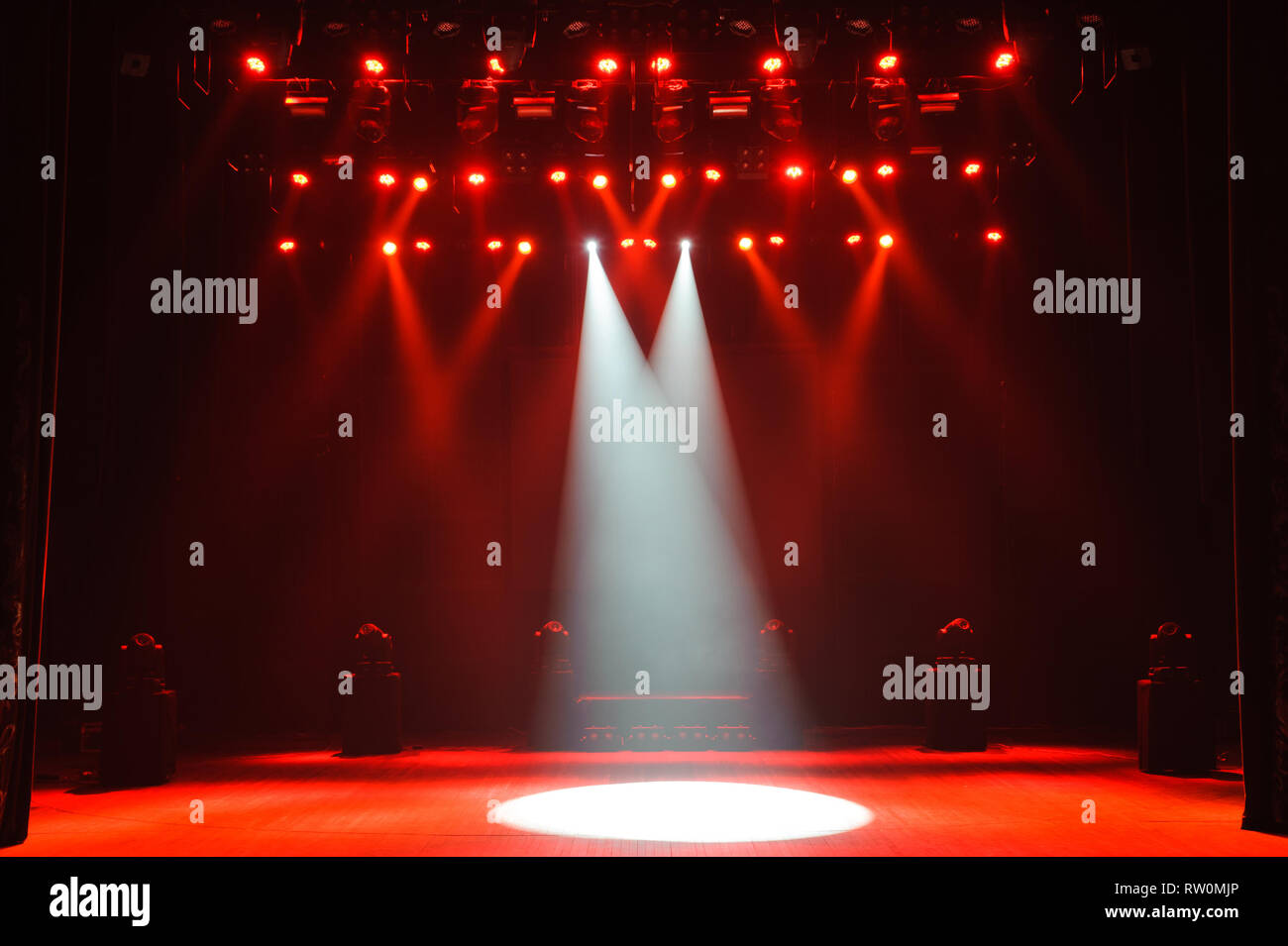 Free Stage With Lights Background Of Empty Stage Spotlight Neon Light Smoke Stock Photo Alamy