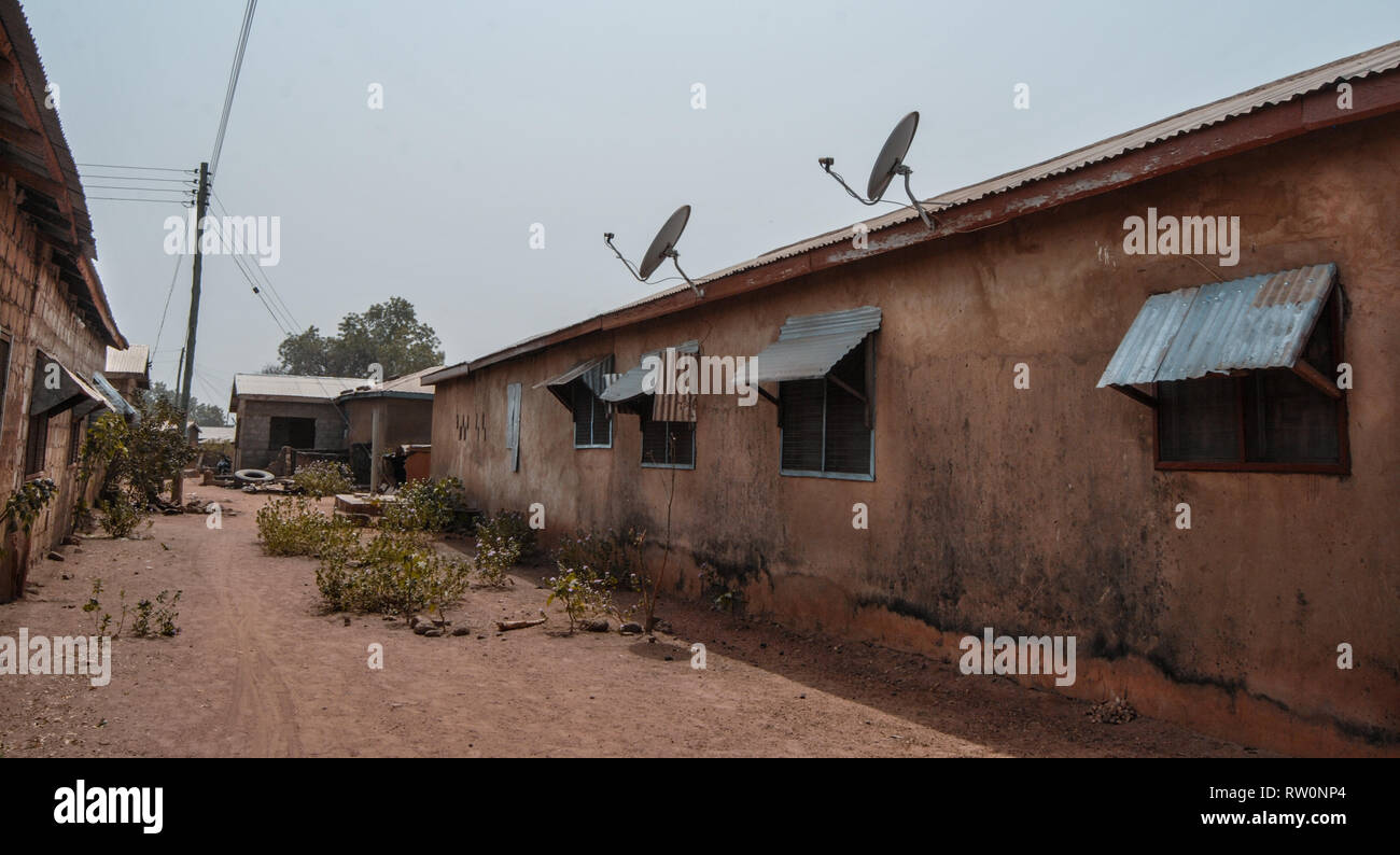 A back alley in Ghanaian town Bolgatanga Stock Photo